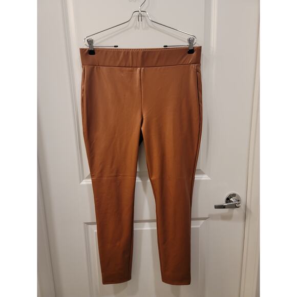 Loft Brown Faux Leather Leggings - Picture 6 of 9